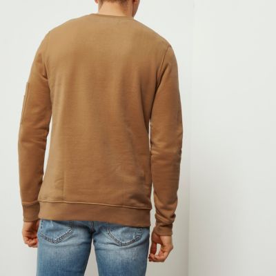 Light brown zip sleeve sweatshirt